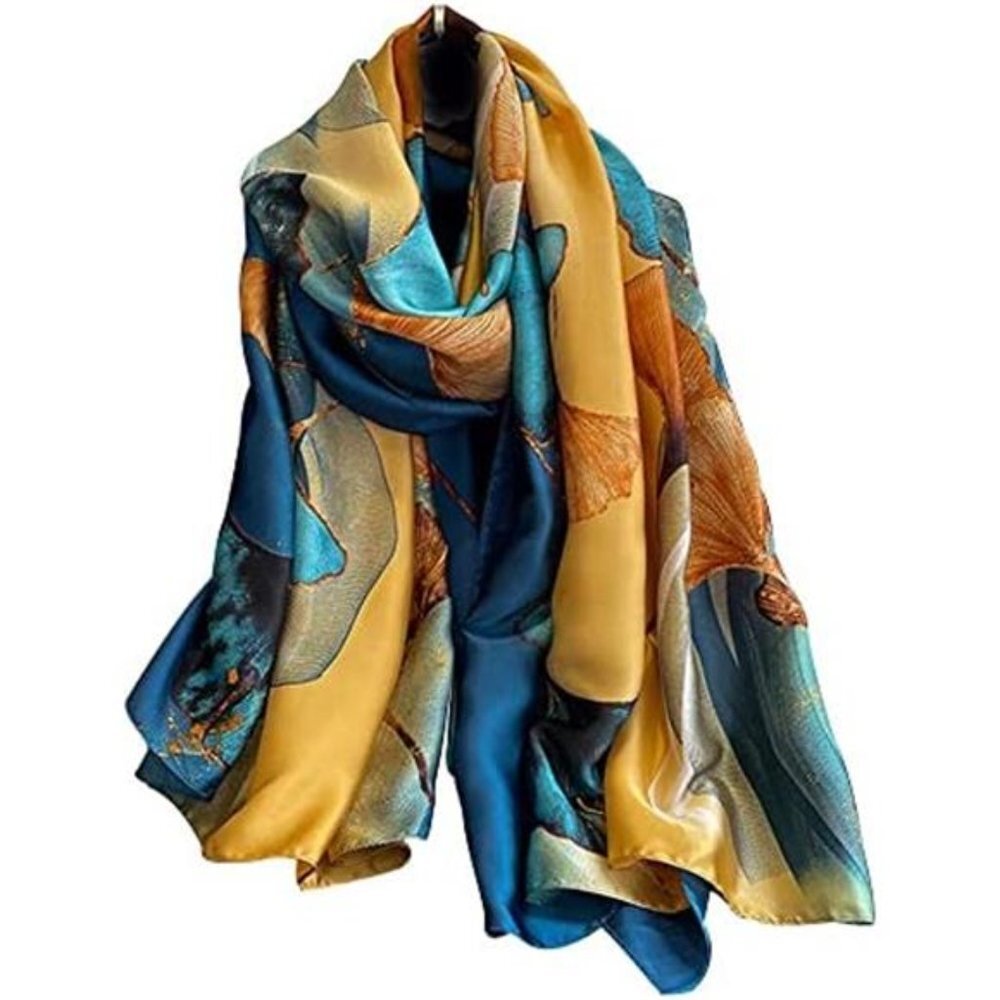 Women's Large Mulberry Silk Scarf Long Satin Lightweight Wraps